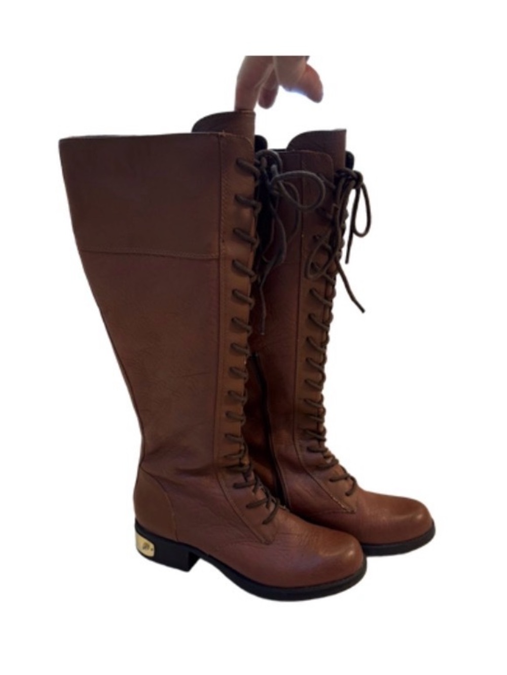 Circus by Sam Edelman Brown Lace-Up Knee-High Boots